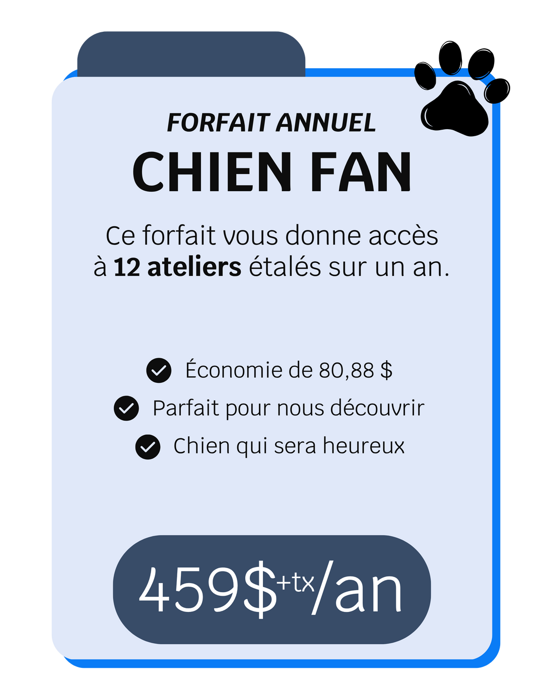 Forfait annuel CHIEN FAN - Énergie canine Estrie