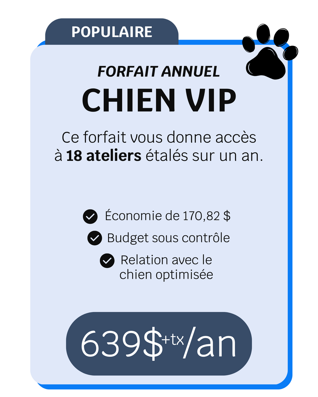 Forfait annuel CHIEN VIP - Énergie canine Estrie