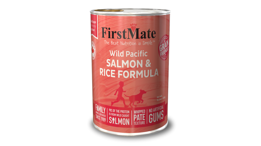 FIRSTMATE - Conserve Saumon & Riz 345g - Énergie canine Estrie